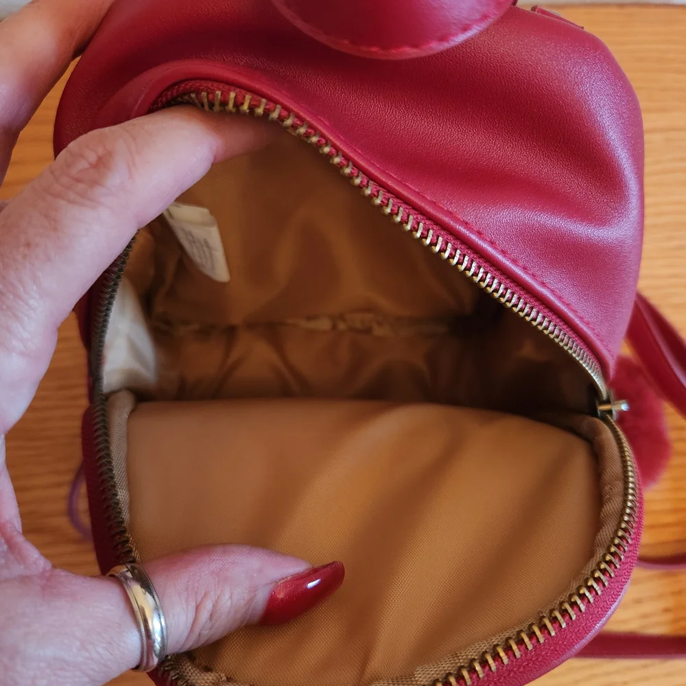 Harry Potter Red Faux Leather Backpack with Gold Griffindor Crest